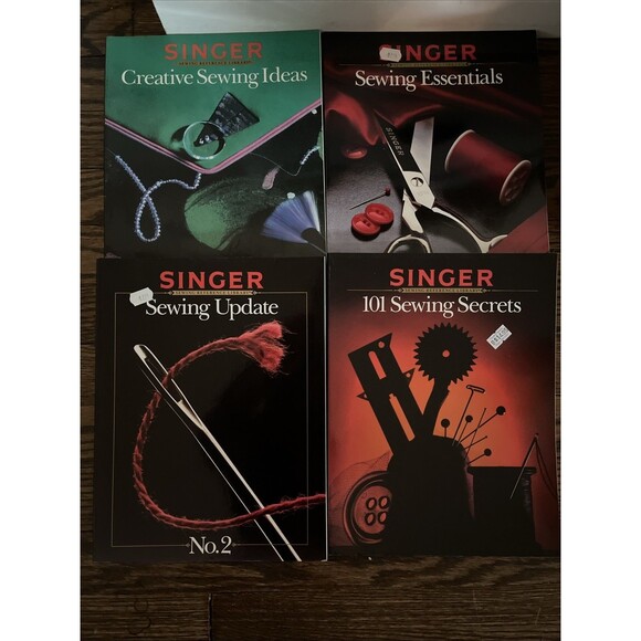 Lot of 4 Singer Creative Sewing Vintage 80s Soft Cover Books Guides How to - Picture 1 of 4